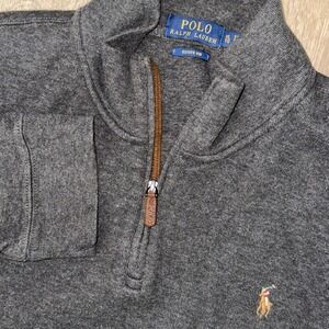 Polo Ralph Lauren Estate Rib 1/4 Zip Pullover Men's XL Dark Grey Stretch Pony